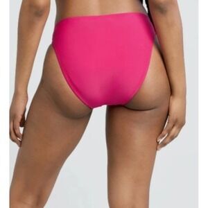 Time & Tru Mid Rise Cheeky Bikini Bottoms Swim Suit Summer Fuchsia Pink M (8-10)